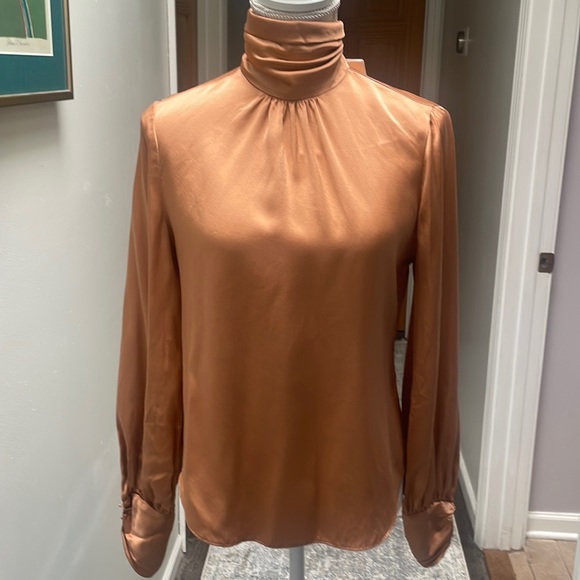 Cinq a sept silk blouse XS bronzer color - Picture 1 of 5